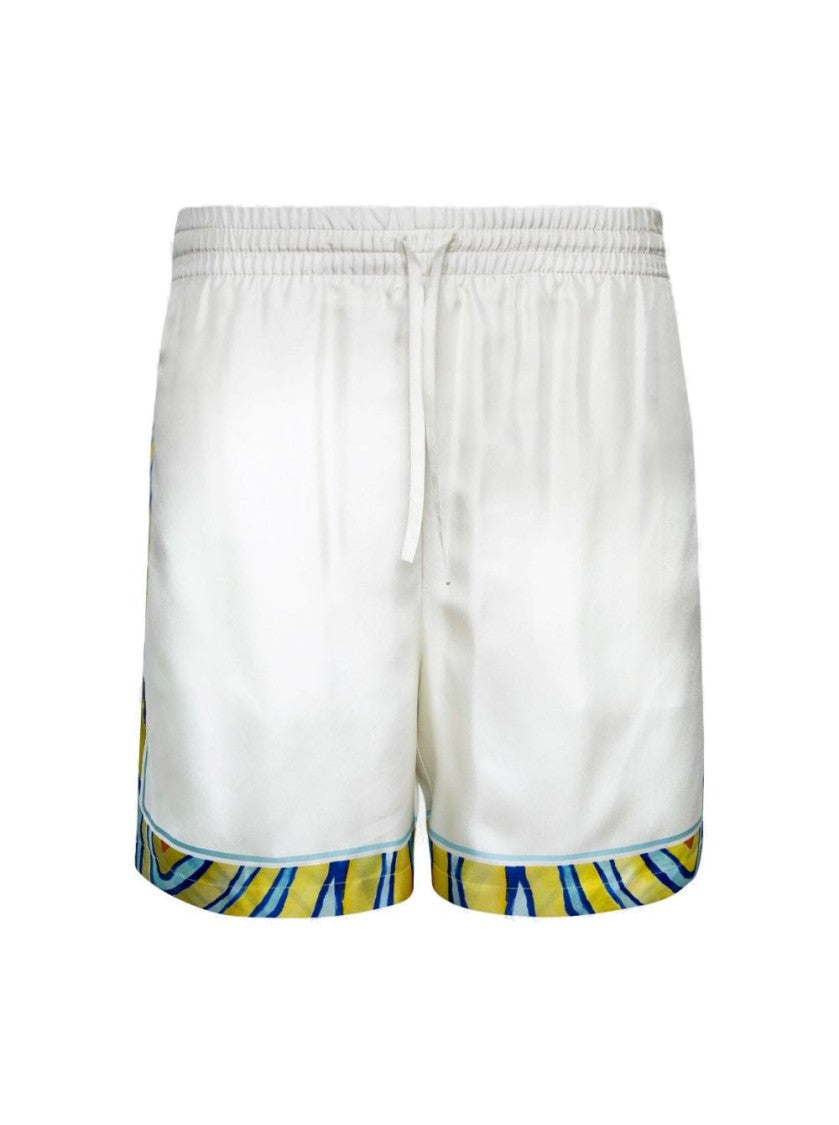 Casablanca Aquatique Silk Drawstring Shorts