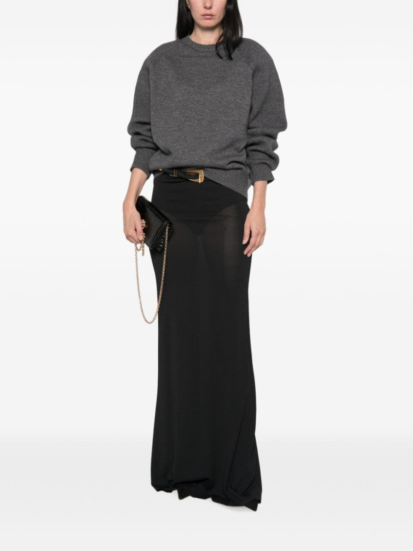 The Frankie Shop Heathered Puffed Sleeve Knit Sweater