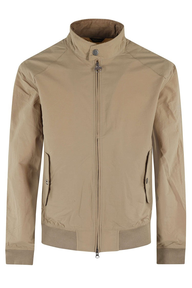 Barbour Brown Rectifier Harrington Embroidered Logo Polyamide Bomber Jacket