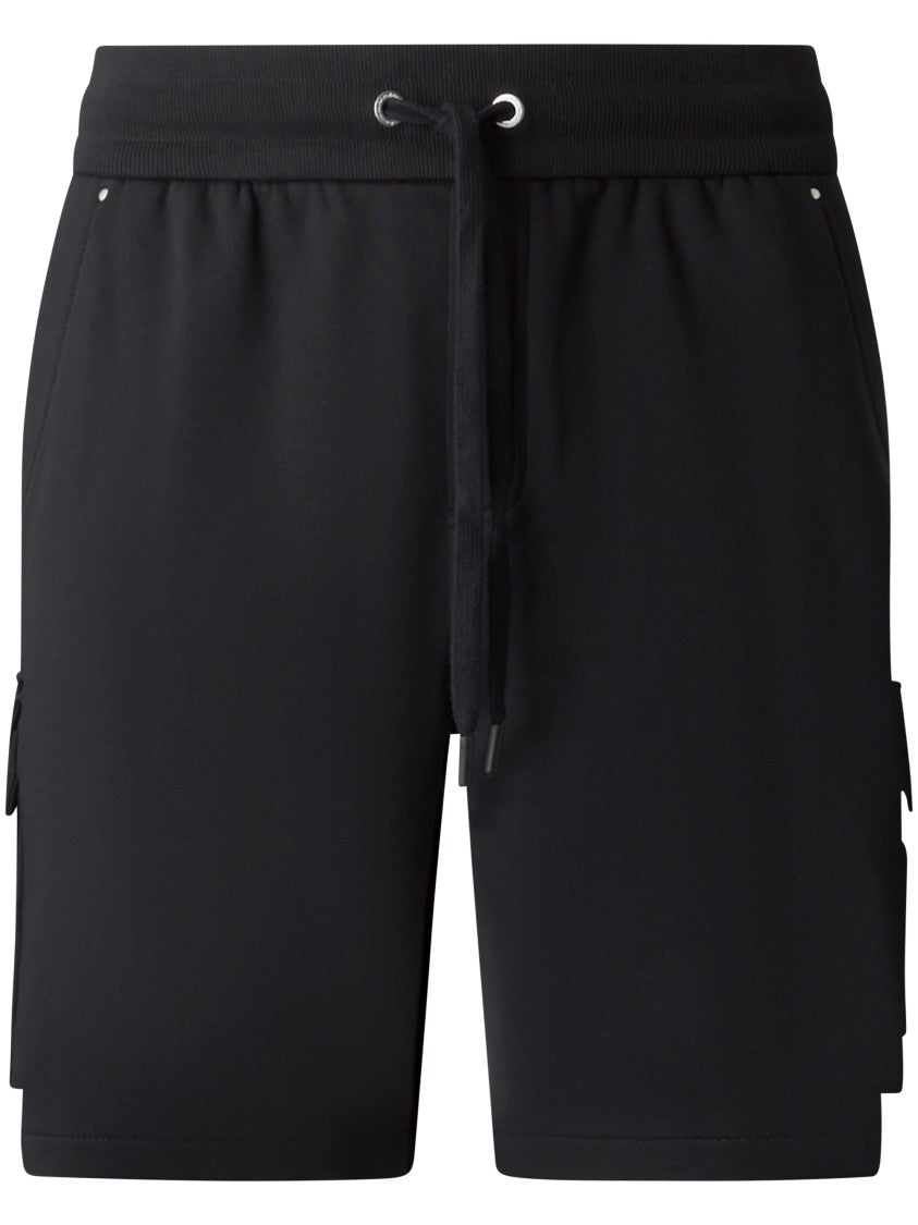 Moose Knuckles Black Cargo Shorts With Drawstring Closure