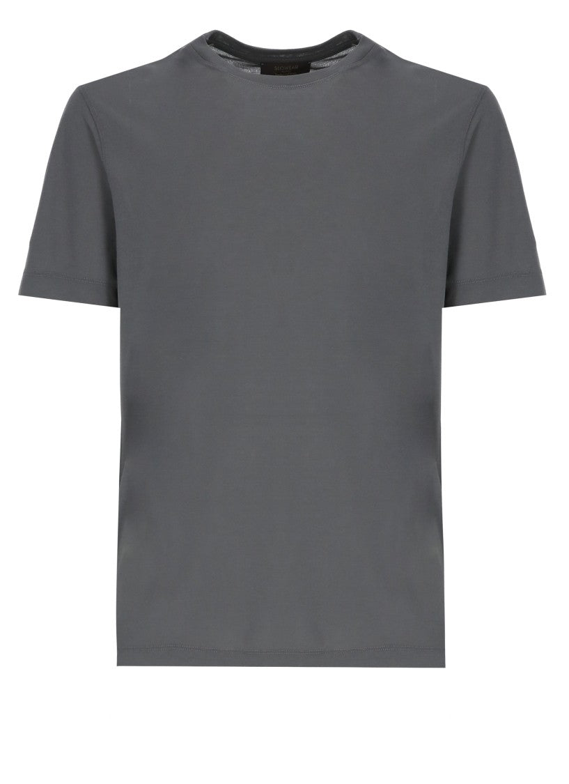 Zanone Grey Cotton Crewneck T-Shirt