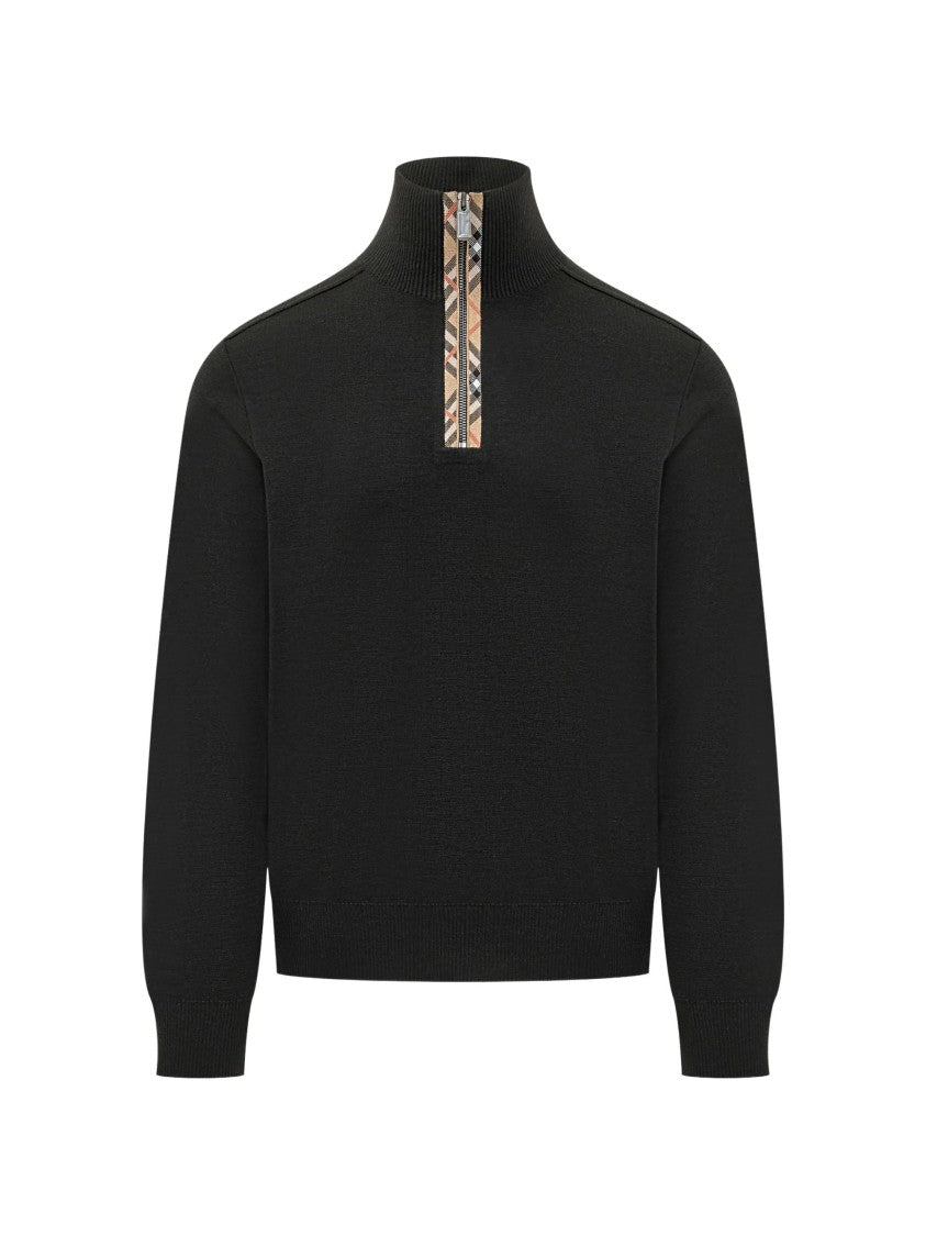 Burberry Black Check Wool-Blend Sweater