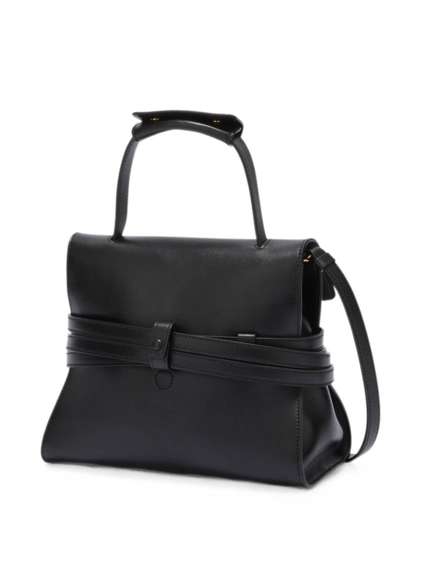 Moschino Black Structured Flap Shoulder Bag