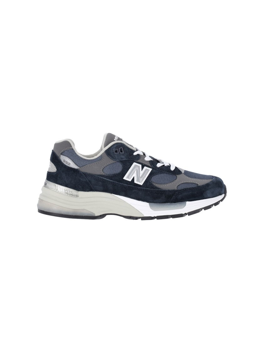 New Balance Blue Suede 992 Mesh Sneakers