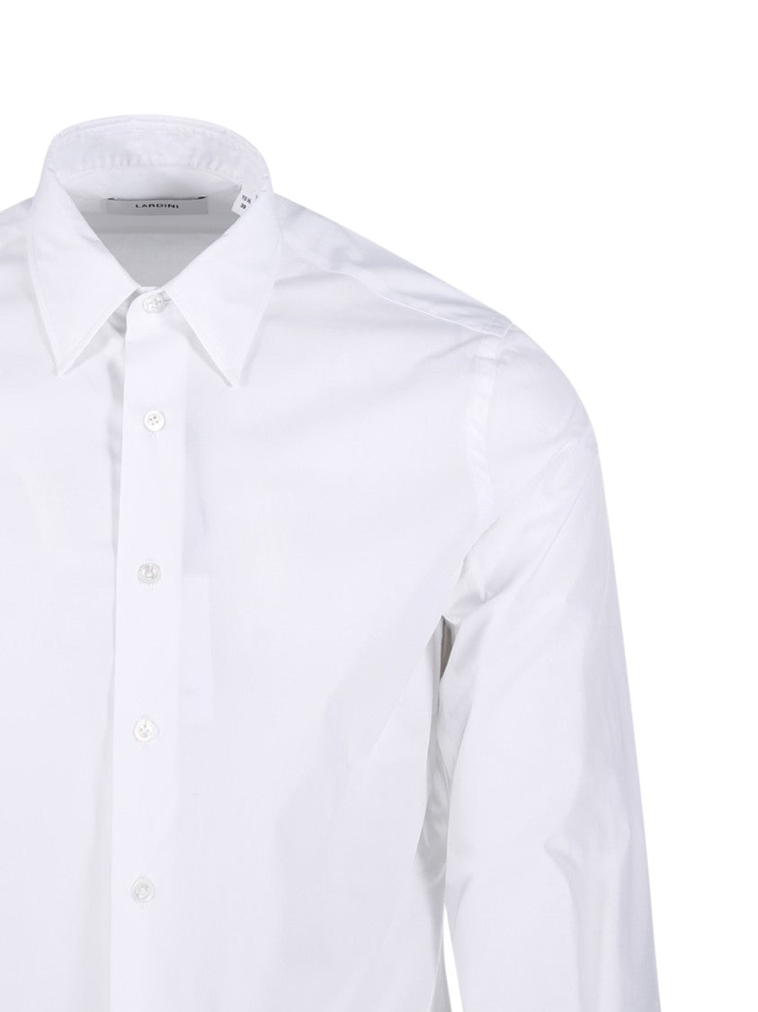 Lardini Button-Down Cotton Shirt With Tailored Silhouette And Chest Pocket