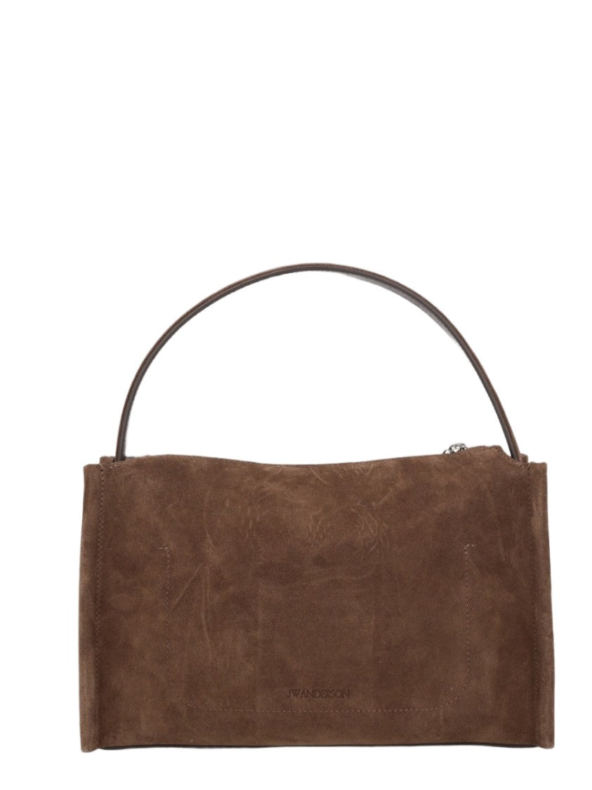 J. W. Anderson Medium Suede Leather Shoulder Bag With Contrast Stitching