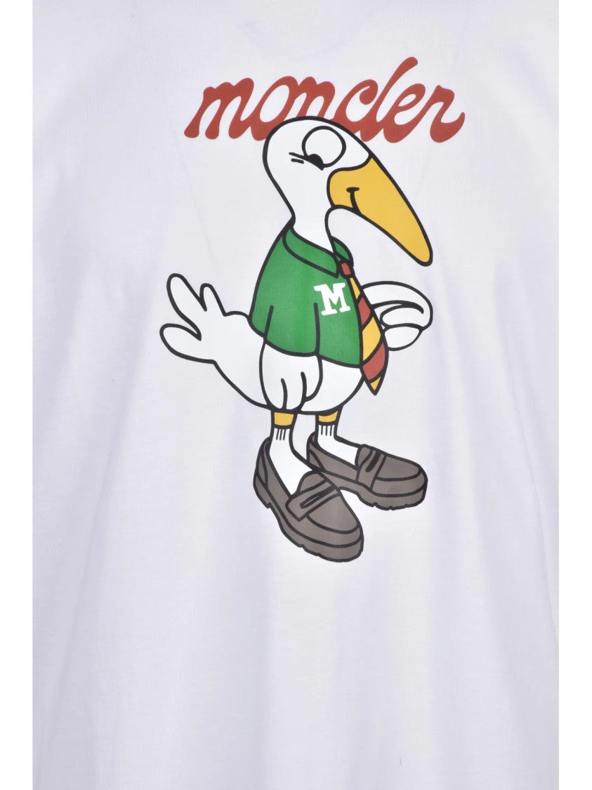 Moncler White Short-Sleeve Graphic Cotton T-Shirt