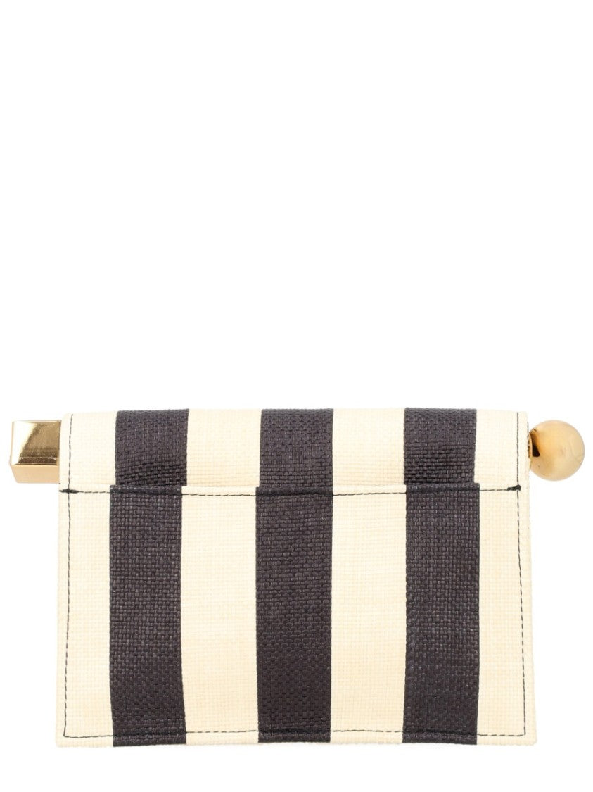 Jacquemus Rond Carre Polyamide Striped Clutch Bag