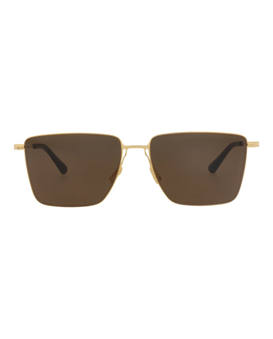 Bottega Veneta Square-Frame Metal Sunglasses