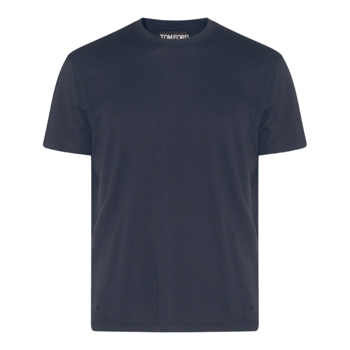 Tom Ford Dark Navy Minimalist Crew Neck Cotton T-Shirt