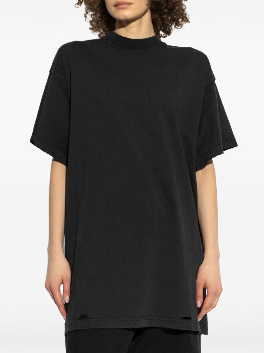 Balenciaga Black Cotton Oversized T-Shirt