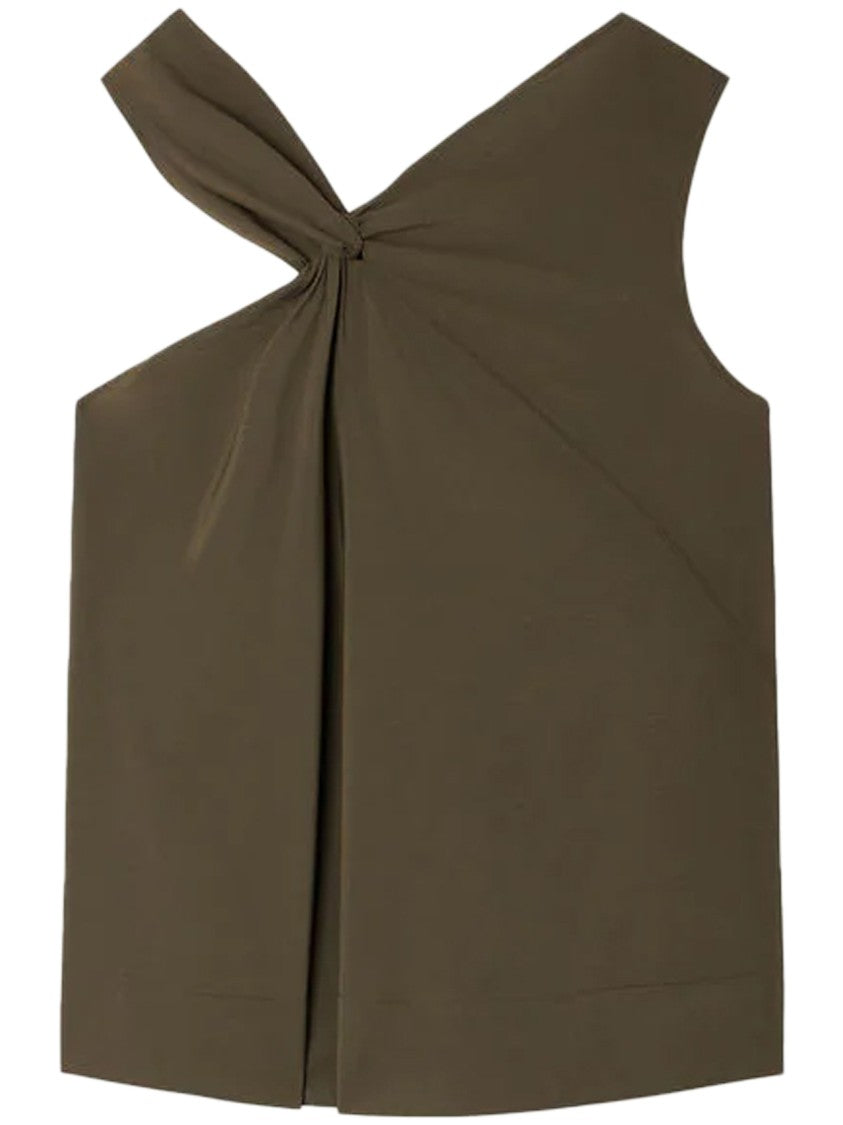 Soeur Asymmetrical Sleeveless Top With Twisted Knot Detail