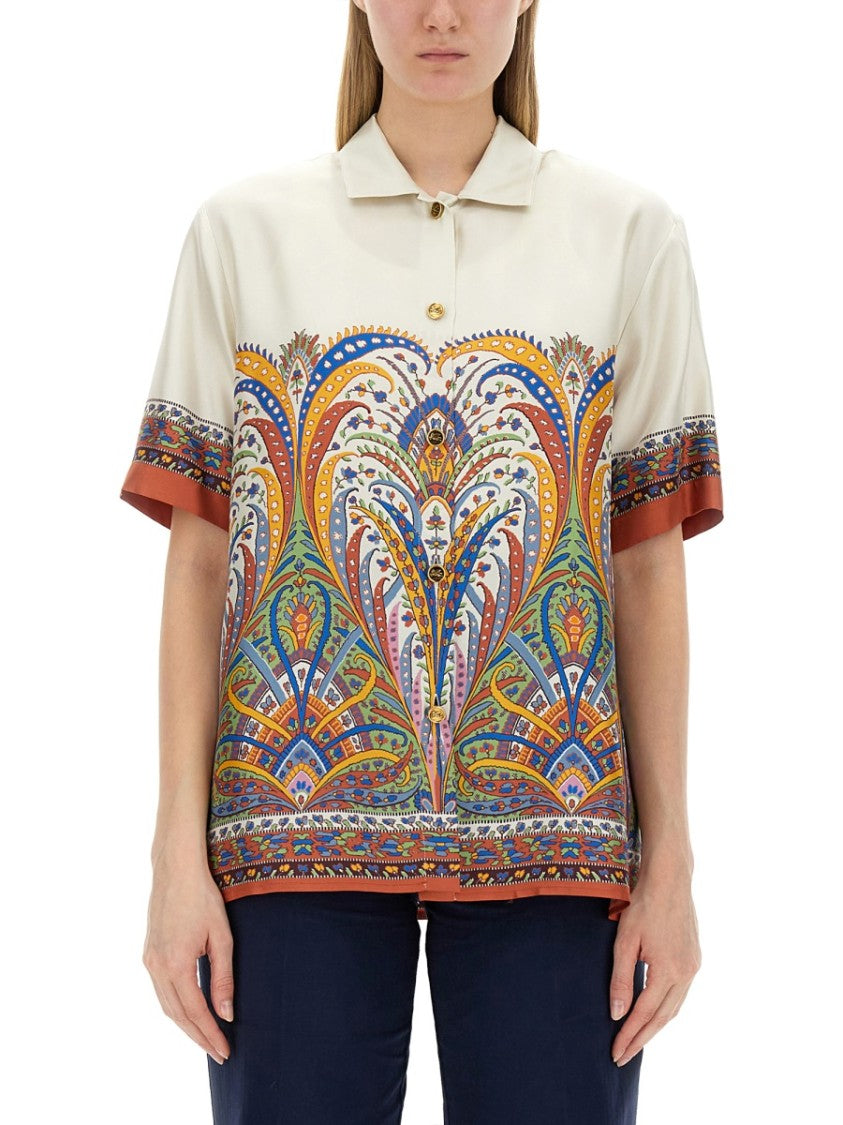 Etro Vibrant Printed Silk Shirt