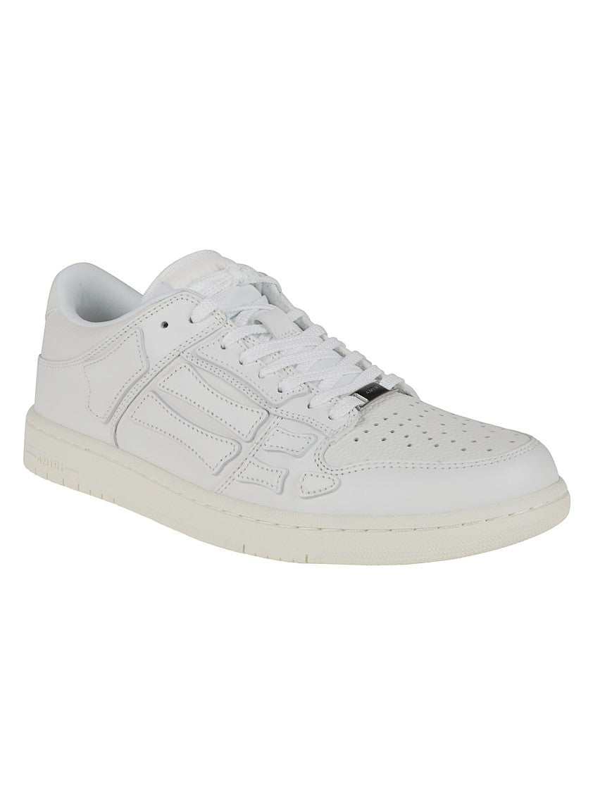Amiri Paneled White Leather Low-Top Sneakers With Lace-Up Closure