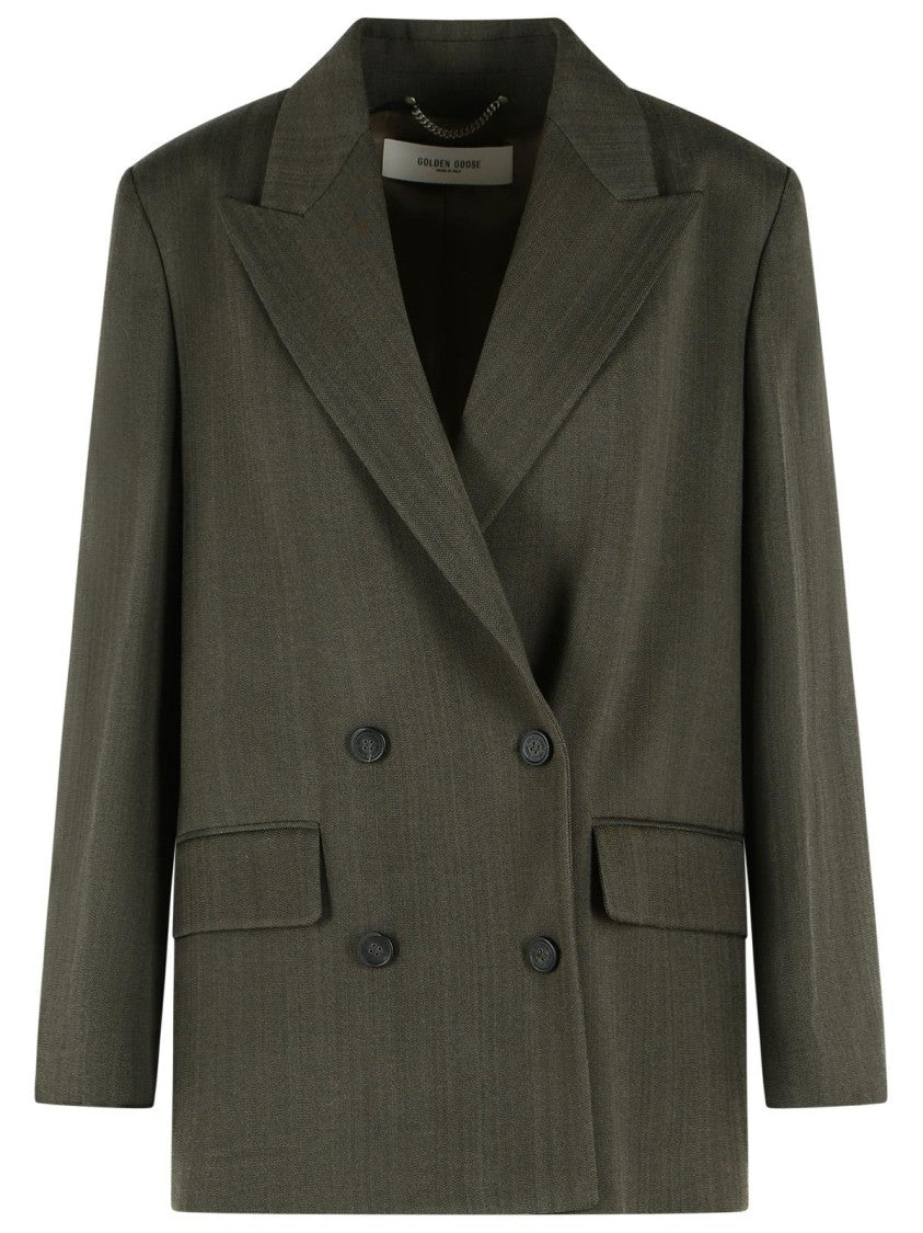 Golden Goose 'Journey' Blazer In Viscose And Grey Virgin Wool
