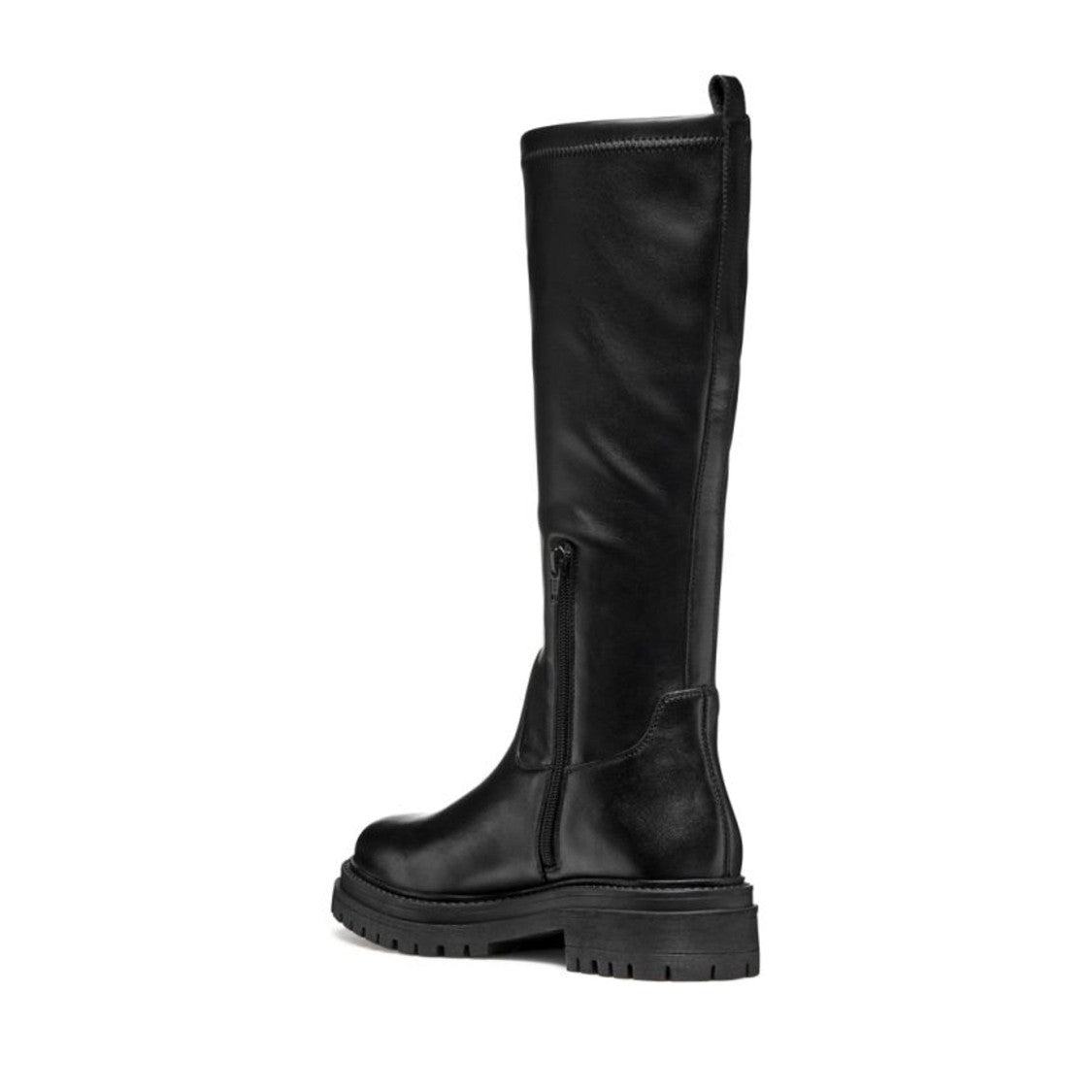 Geox Black Iridea Minimalistic Tall Flat Sole Boots