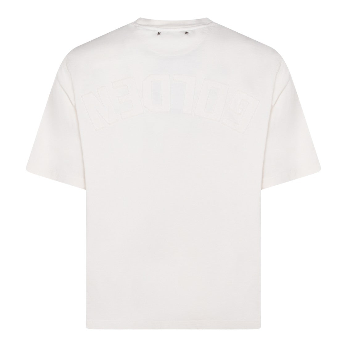 Golden Goose White Cotton Stitched Logo Oversized T-Shirt