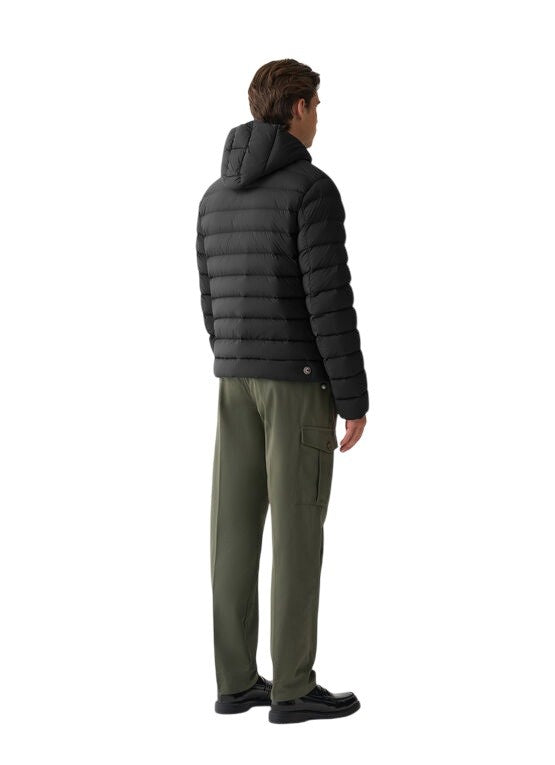 Colmar Black Water-Repellent Snap-Button Collar Down Jacket