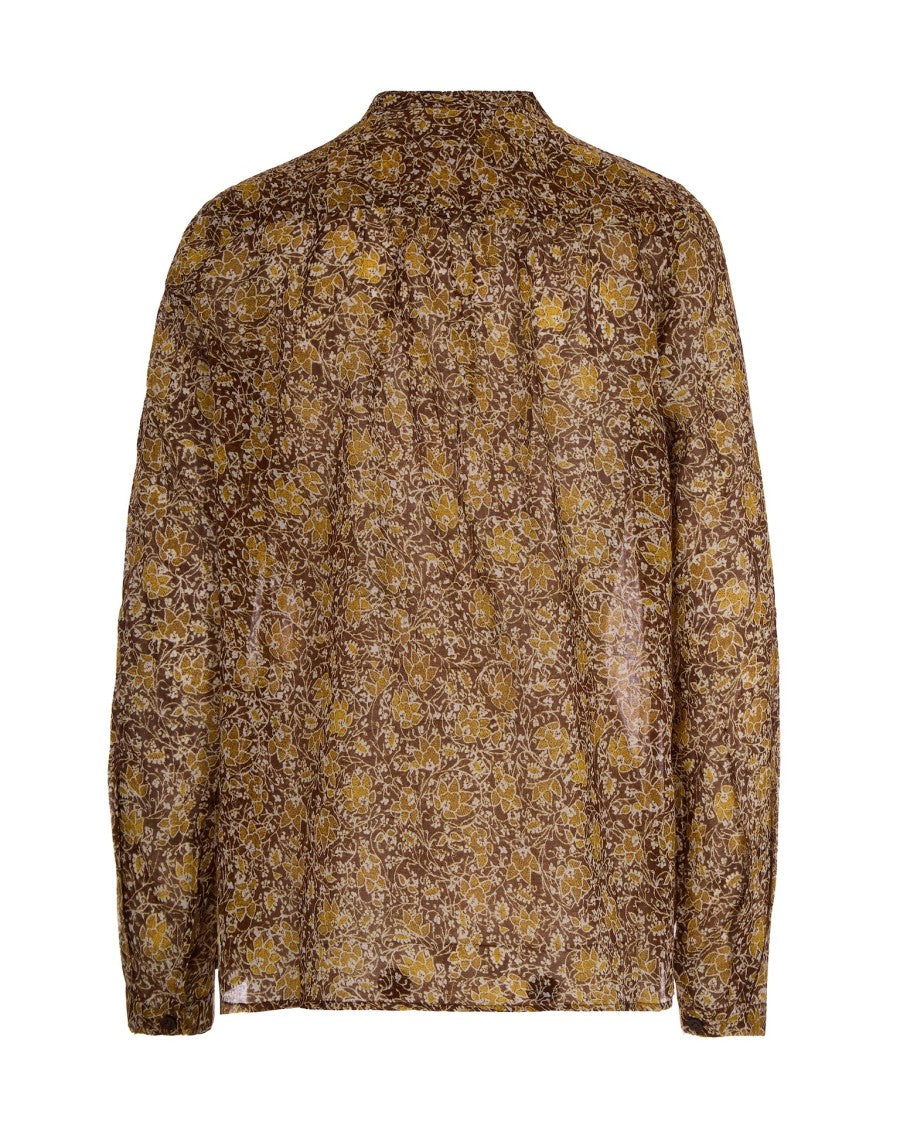 Isabel Marant Étoile Earthy Floral Print Organic Cotton Blouse