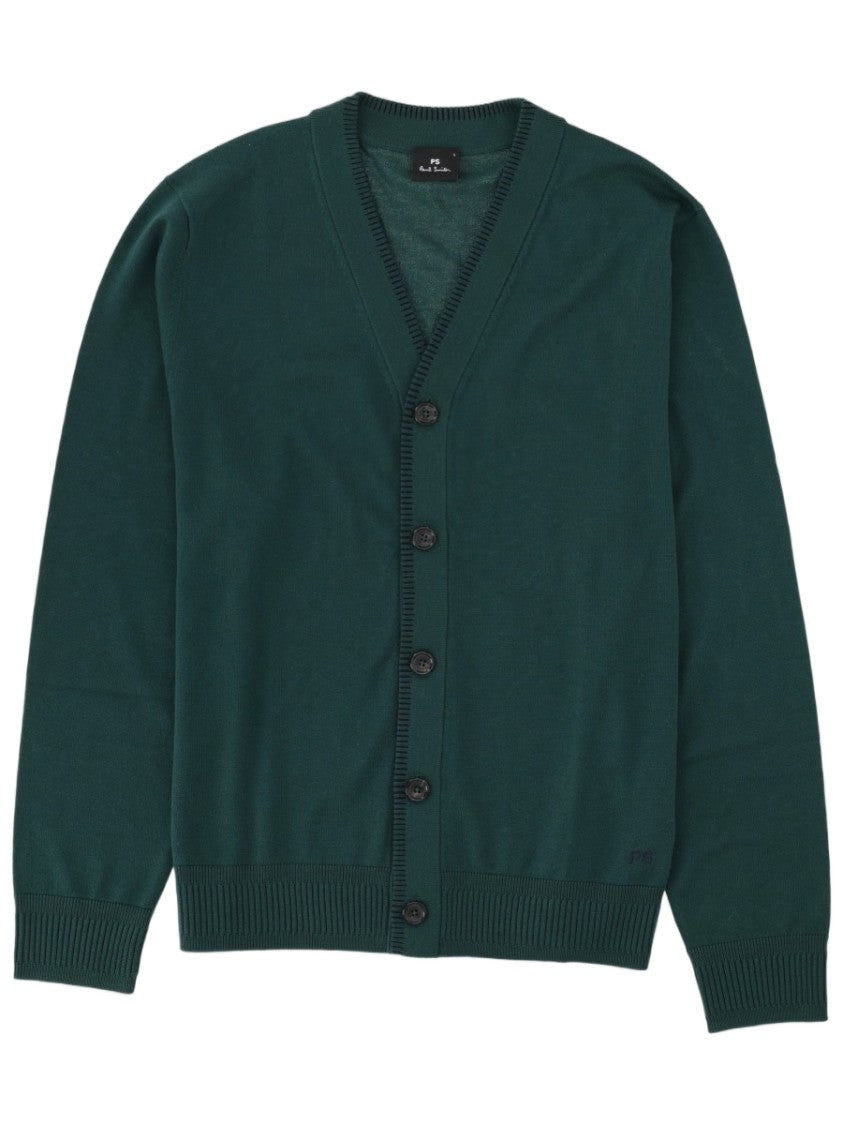 Ps Paul Smith Deep V-Neck Cardigan In Premium Merino Wool