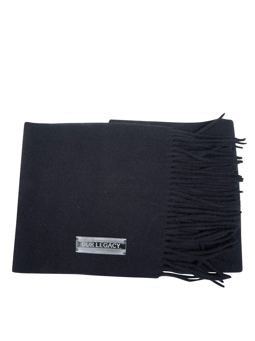 Our Legacy Black Estate Fringed Scarf