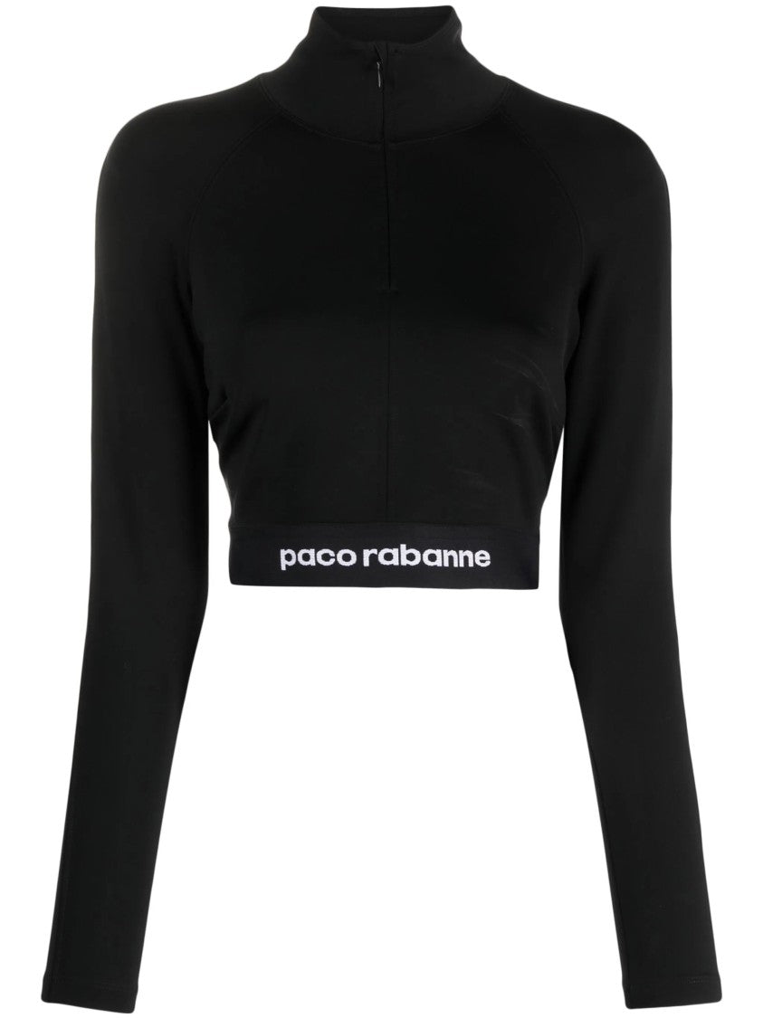 Paco Rabanne Fitted Cropped Top With Zip Closure