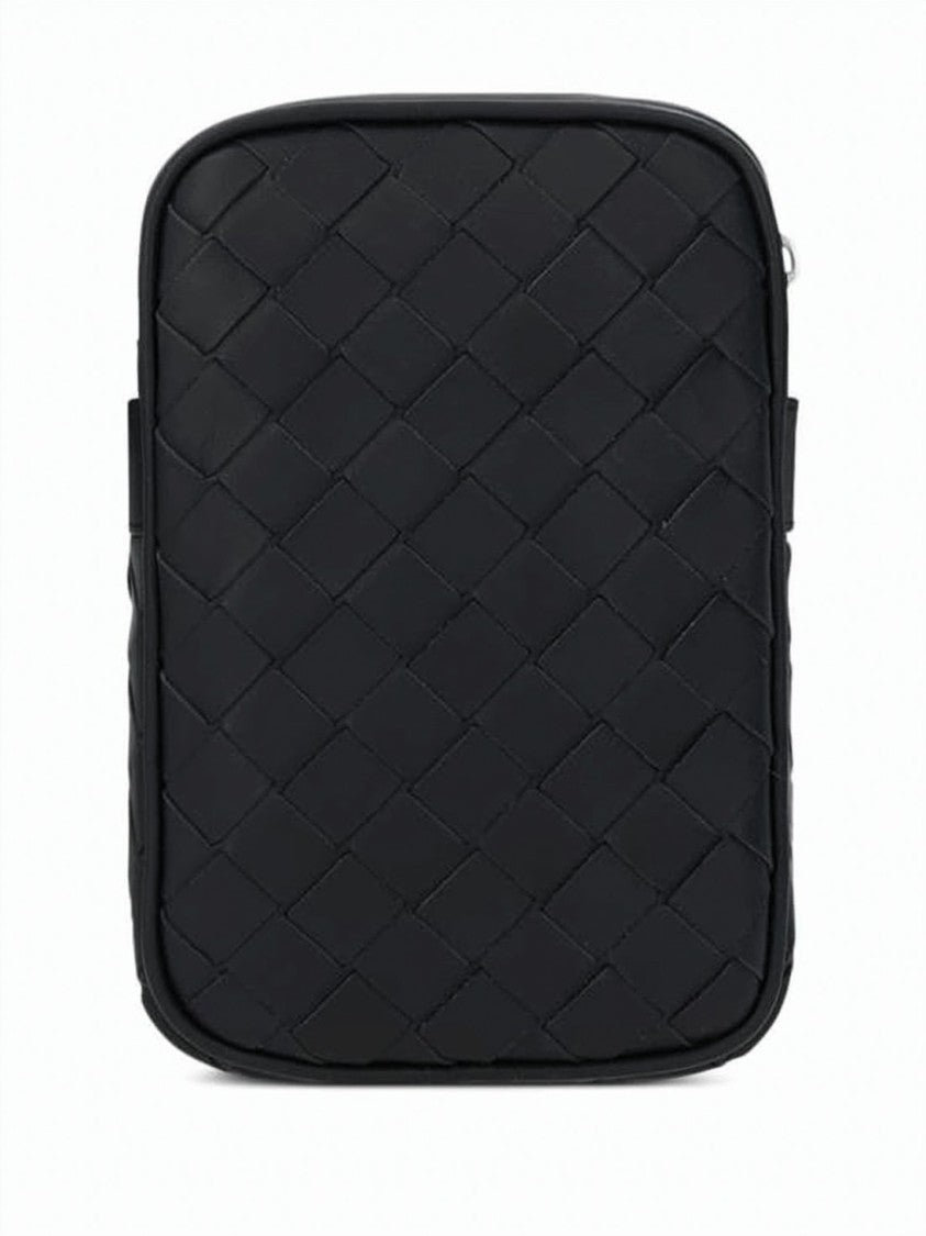 Bottega Veneta Intricate Woven Black Crossbody Bag