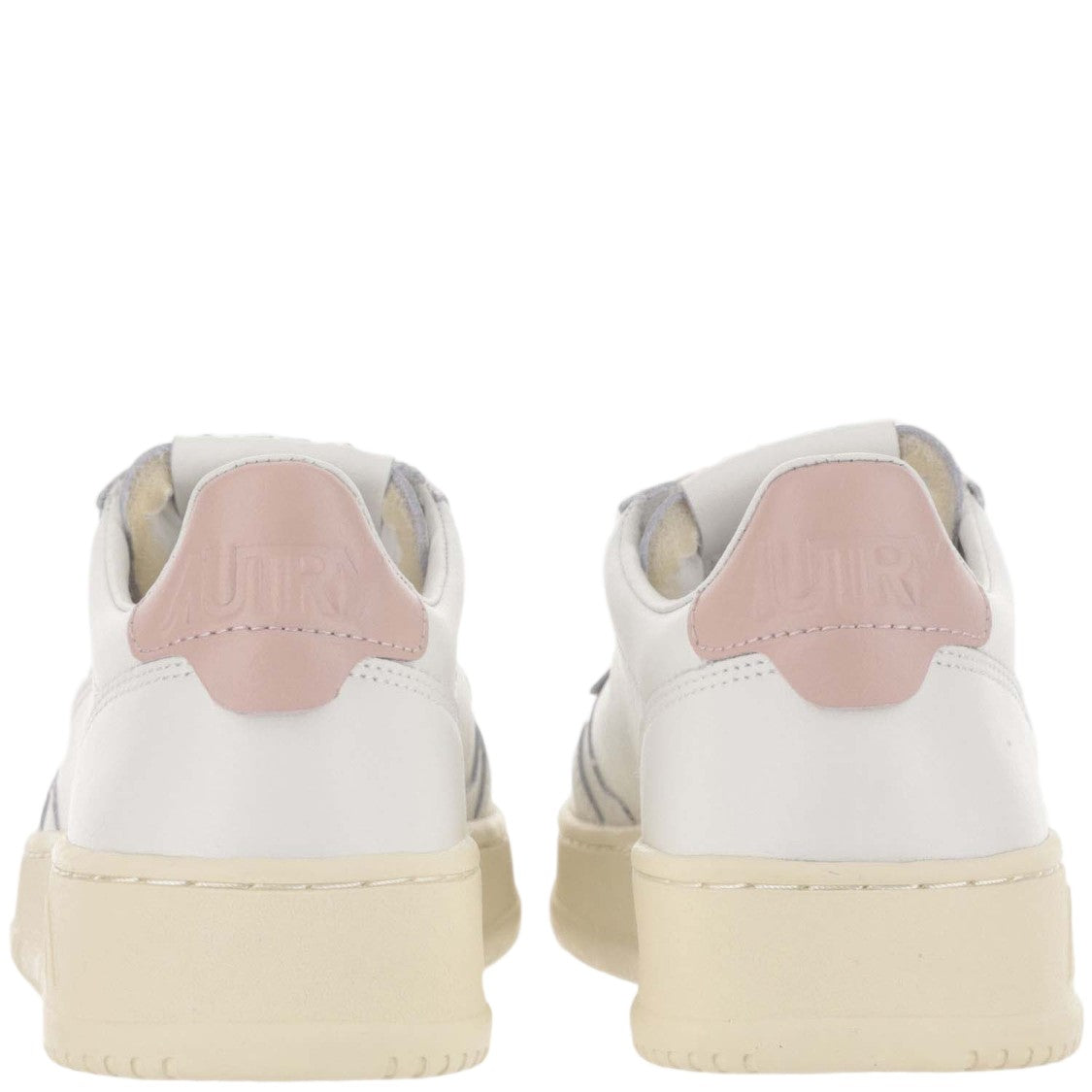 Autry Round Toe Leather Trainers With Front Lacing And Iconic Logo