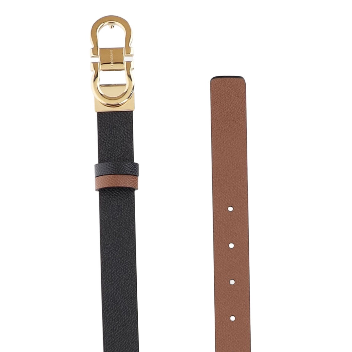 Salvatore Ferragamo Reversible Leather Belt With Double-Hook Buckle
