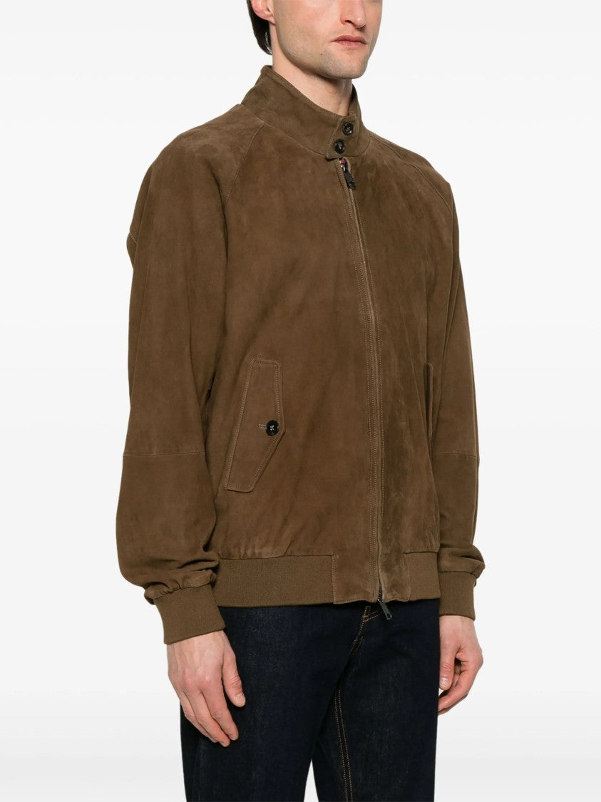 Baracuta Suede Bomber Jacket Flap Pockets