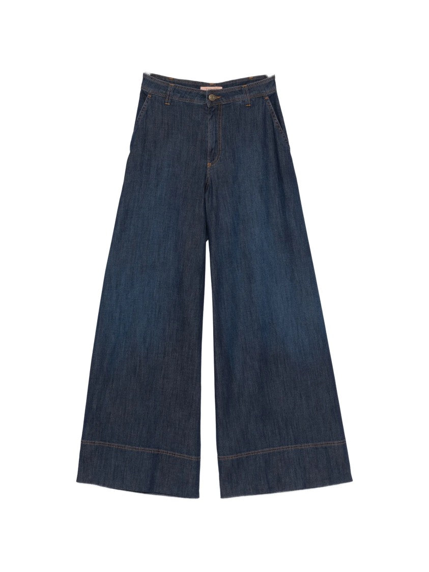 Twin-Set Dark Wide-Leg Denim Jeans