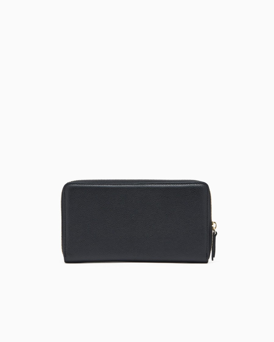Emporio Armani Zip Around Deer Print Leather Wallet
