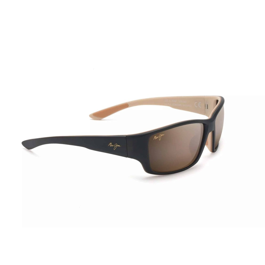 Maui Jim Local Kine Rectangular Frame Sunglasses With Matte Black Finish