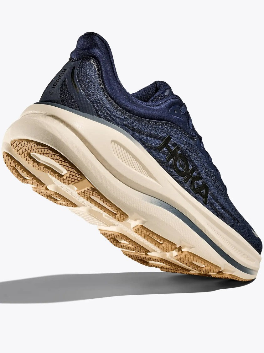 Hoka Navy Bondi 9 Cushioned Mesh Sneakers