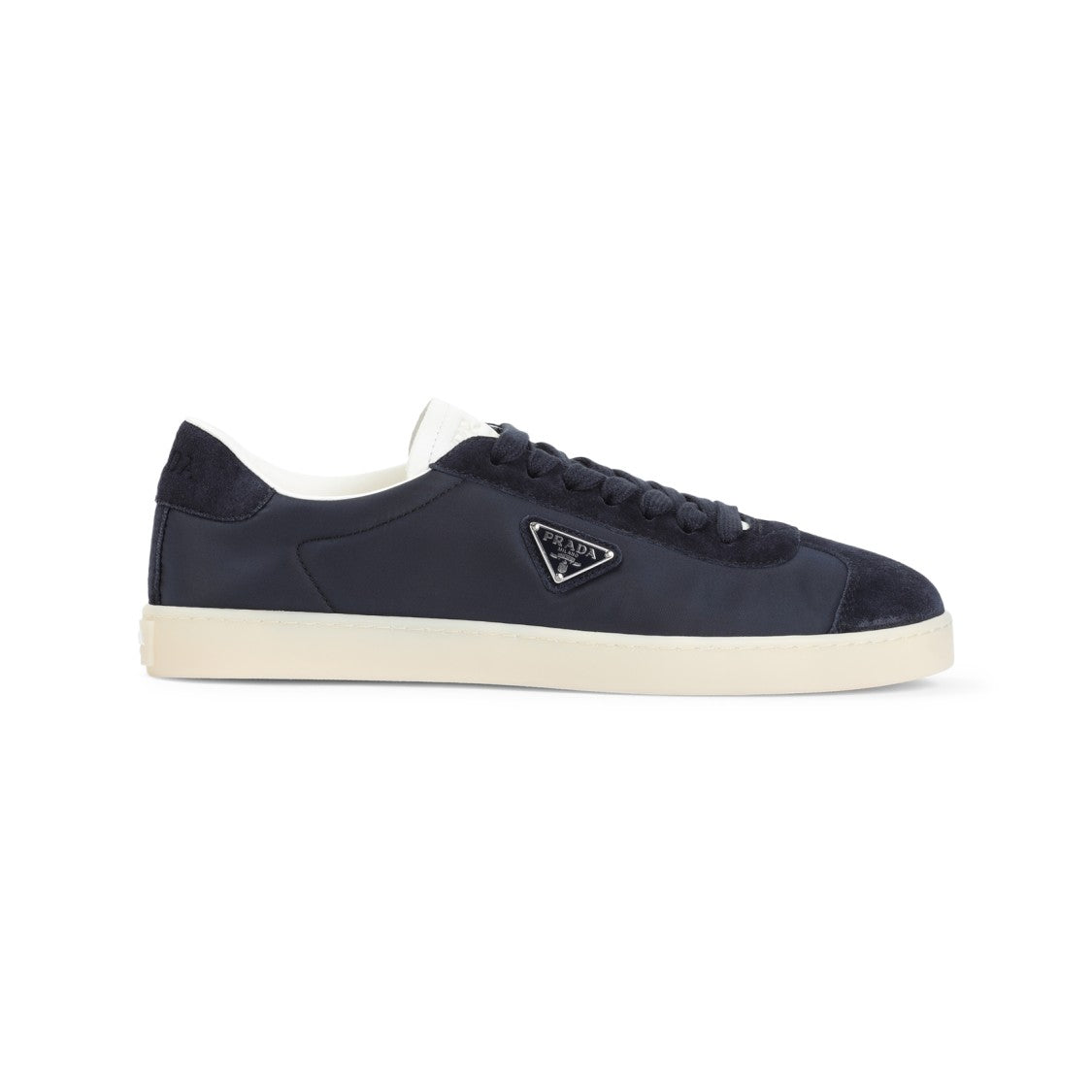 Prada Blue Sneakers With Suede Accents And Rubber Sole