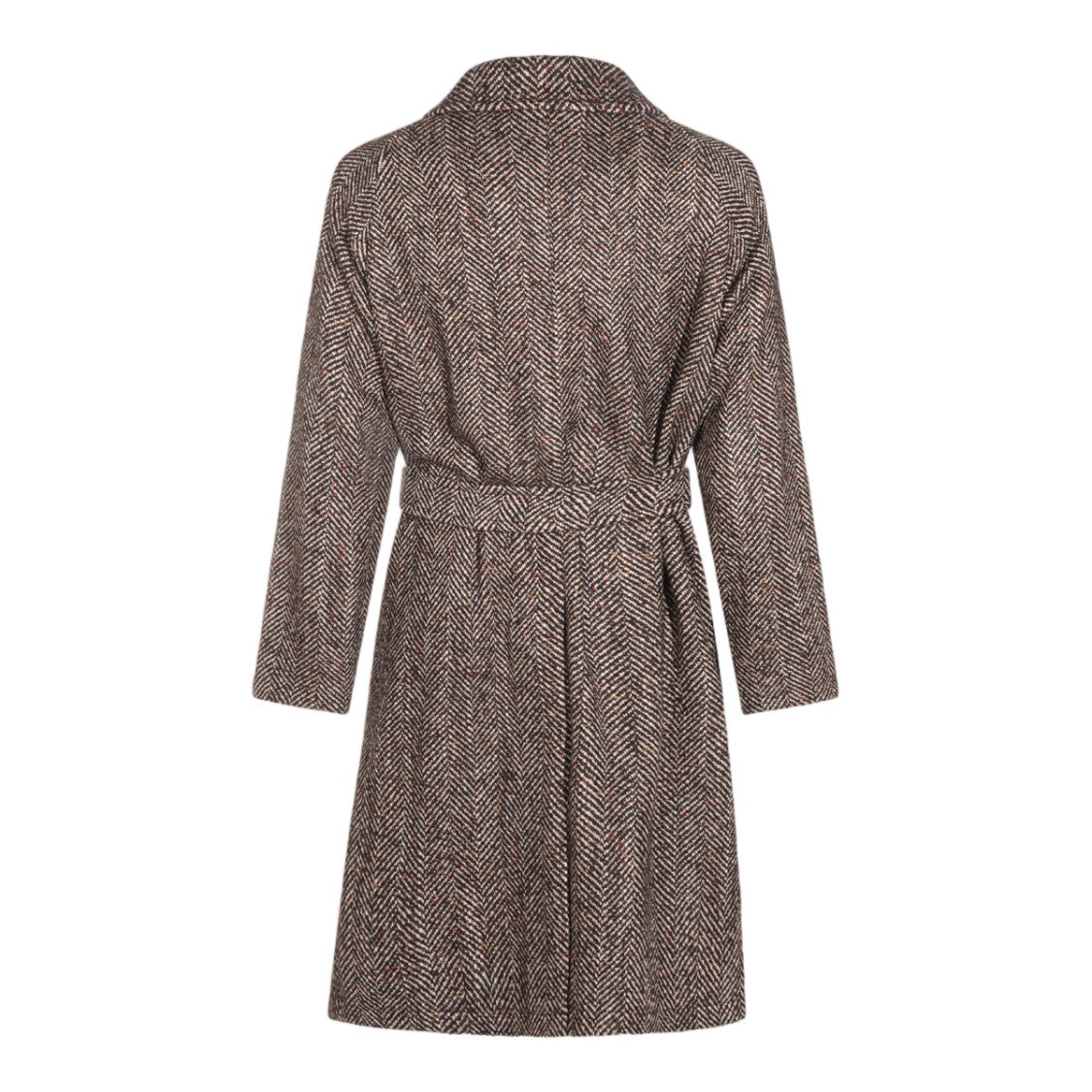 Tagliatore Herringbone Belted Notched Lapel Coat