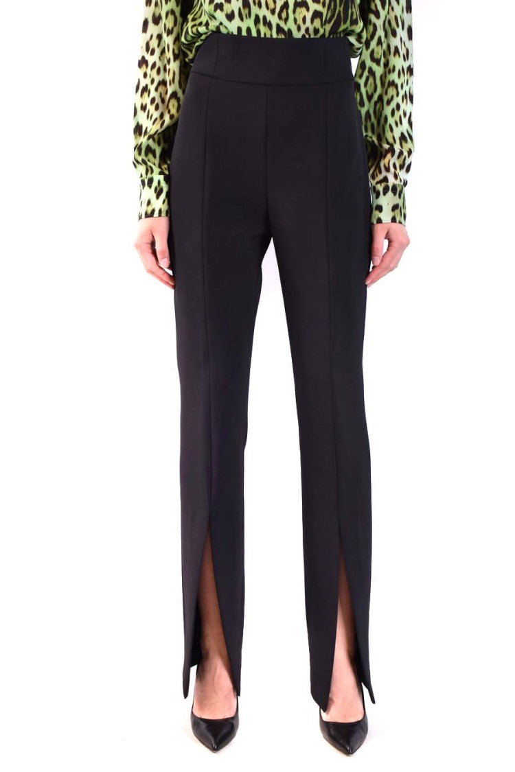 Pinko Tailored High-Waist Pants Front Slits Silhouette