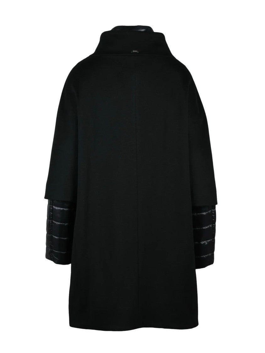 Herno Black Virgin Wool Coat