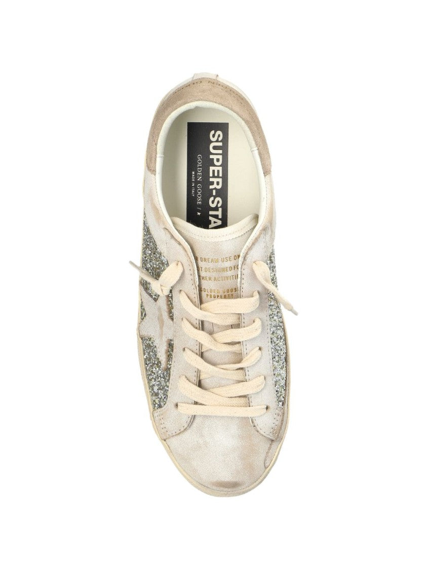 Golden Goose Low-Top Distressed Sneakers With Glitter Accents