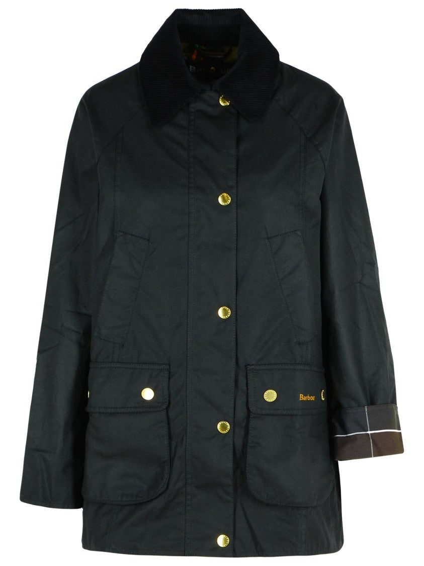 Barbour 'Beadnell' Black Waxed Cotton Jacket