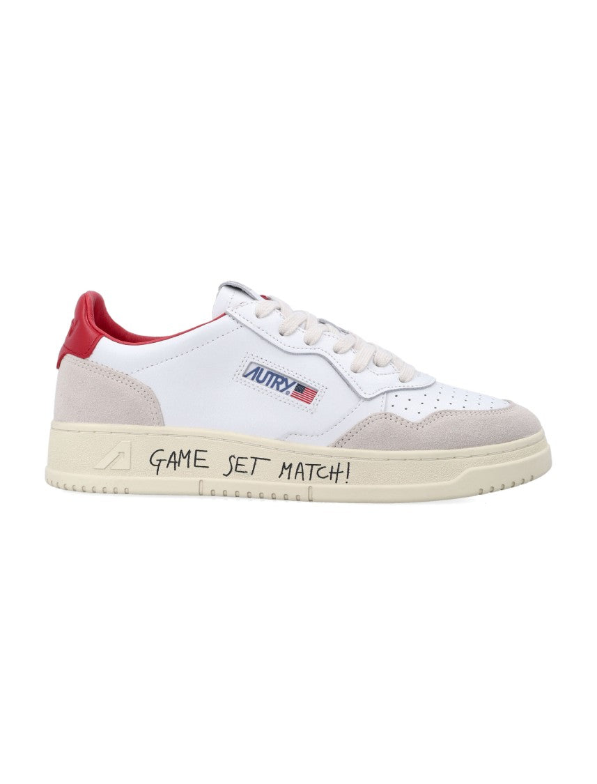 Autry Medalist Low White & Red Leather Sneaker