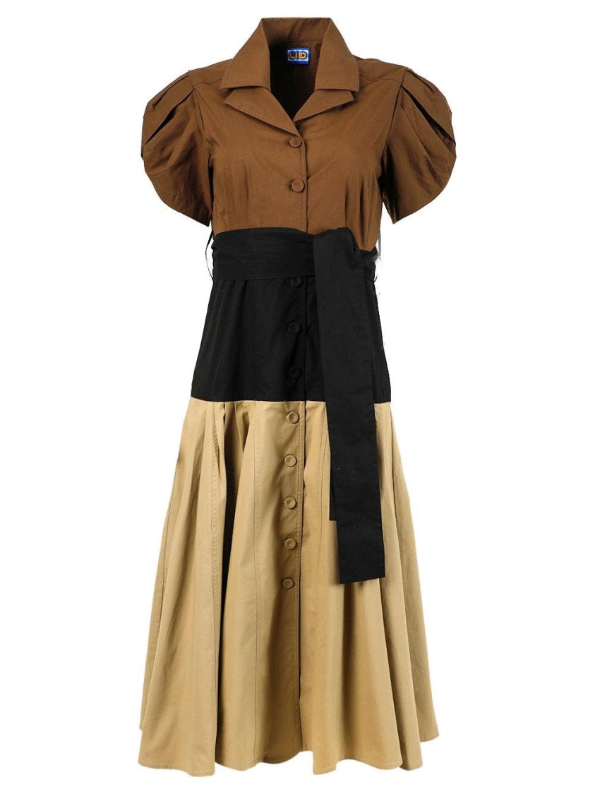 Lhd Glades Dress, Black, Sand And Sepia