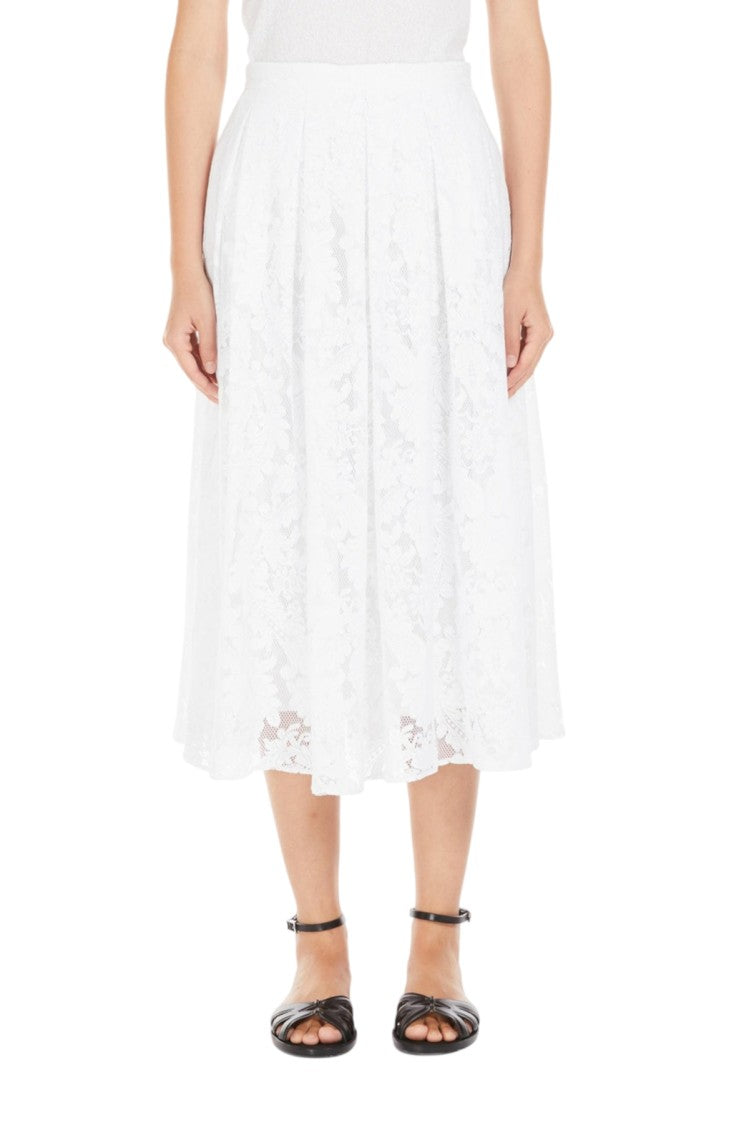 Max Mara Midi-Length Skirt With Delicate Lace Overlay