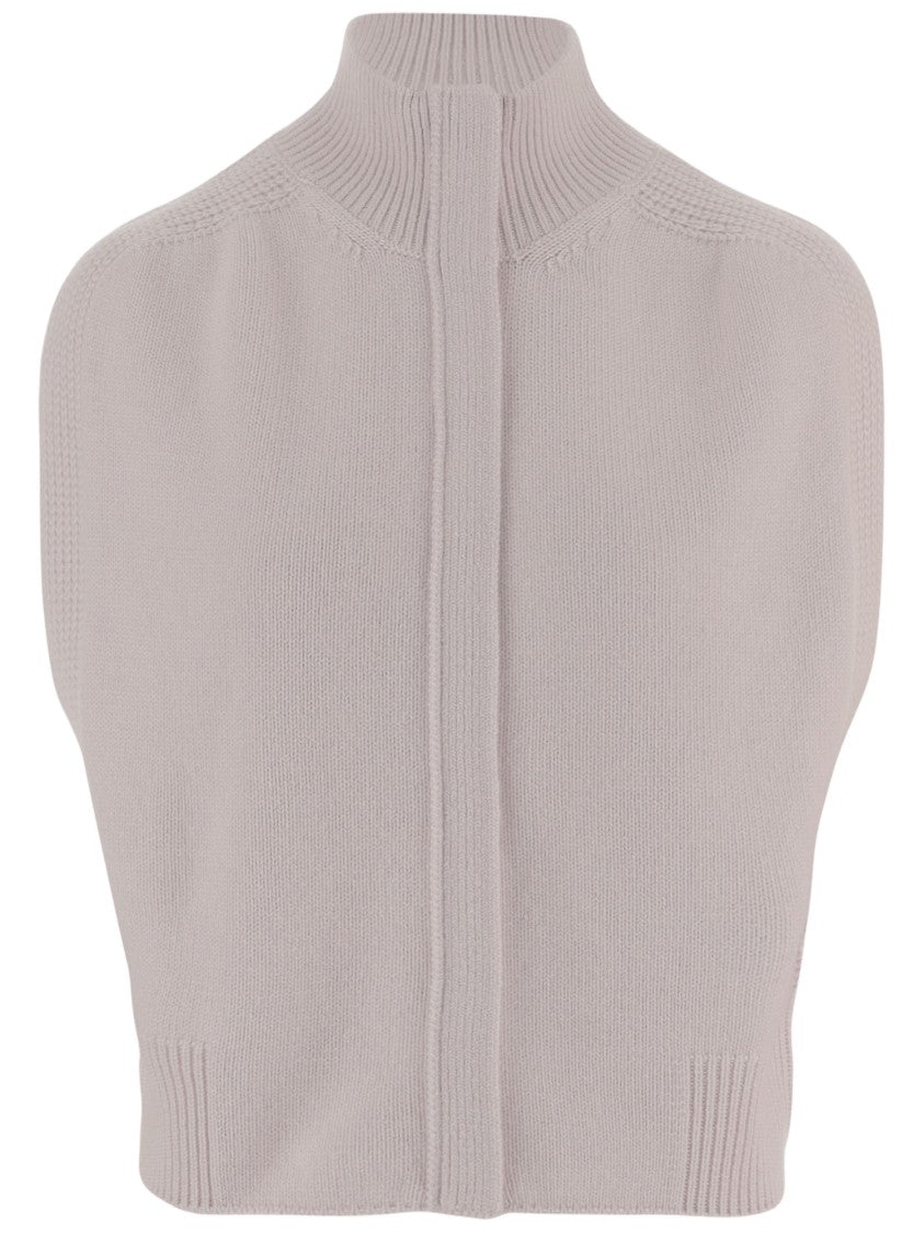 Sa Su Phi Pink Cashmere High-Neck Sleeveless Sweater