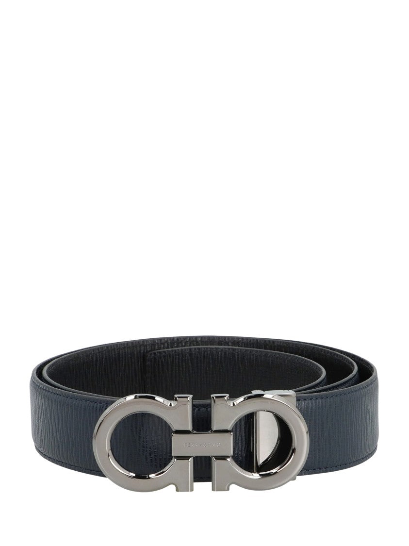 Ferragamo Textured Leather Gancini Belt