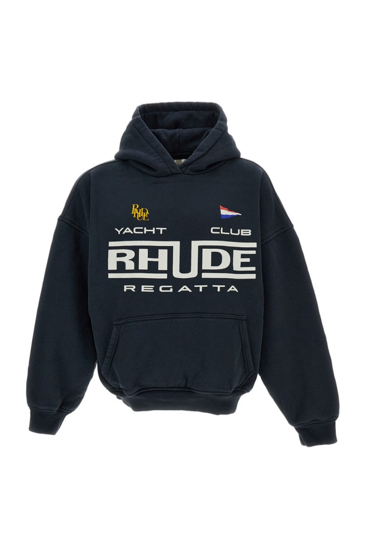 Rhude Dark Blue Cotton Loose Fit Hoodie