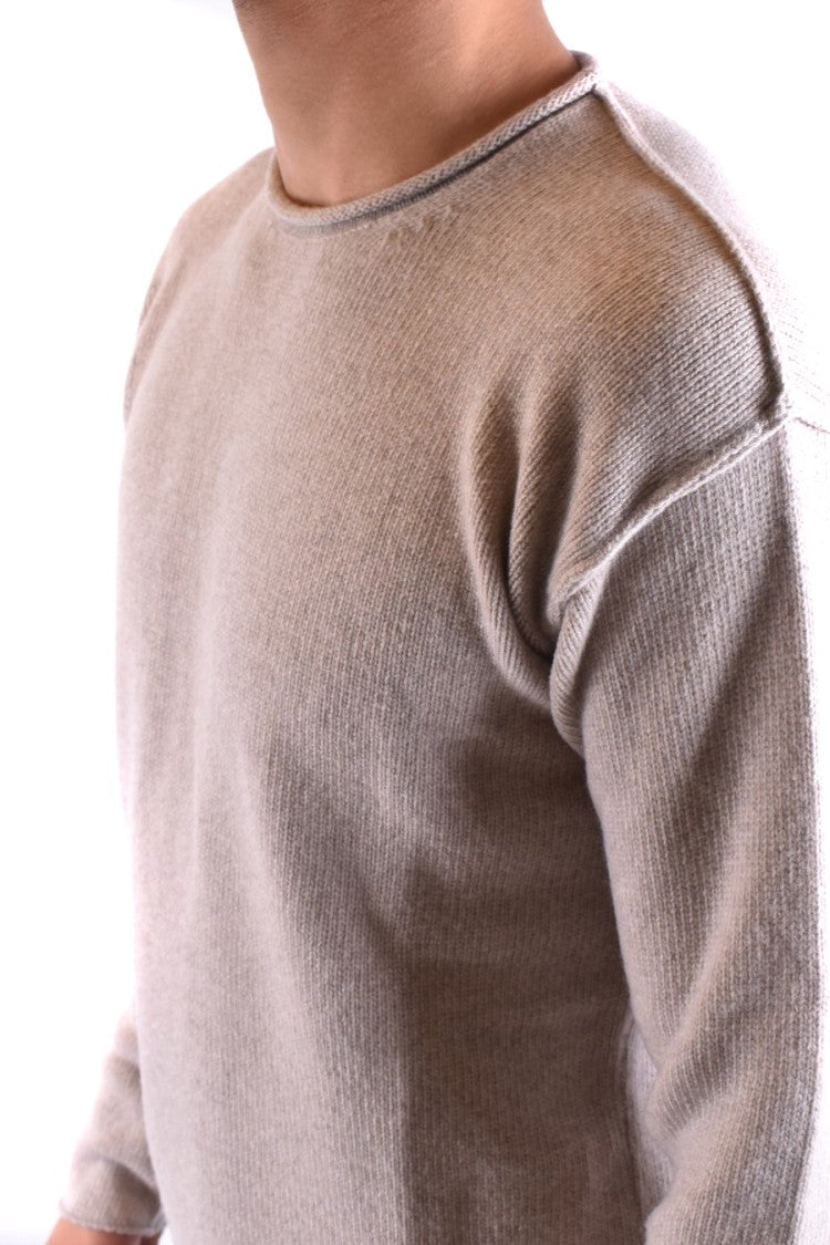 Isabel Benenato Beige Cashmere-Wool Blend Knit Sweater