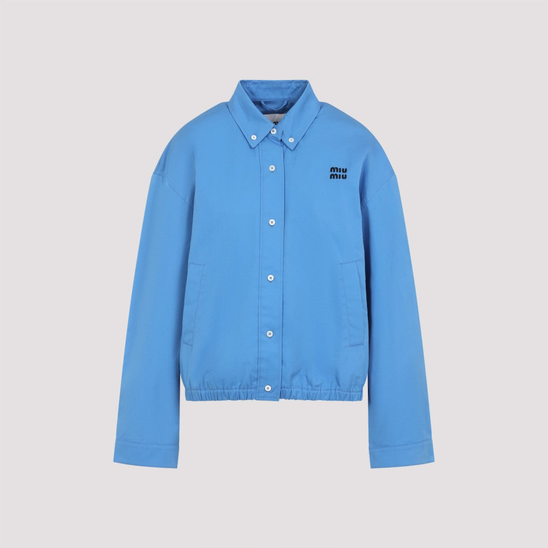 Miu Miu Relaxed-Fit Blue Cotton Jacket