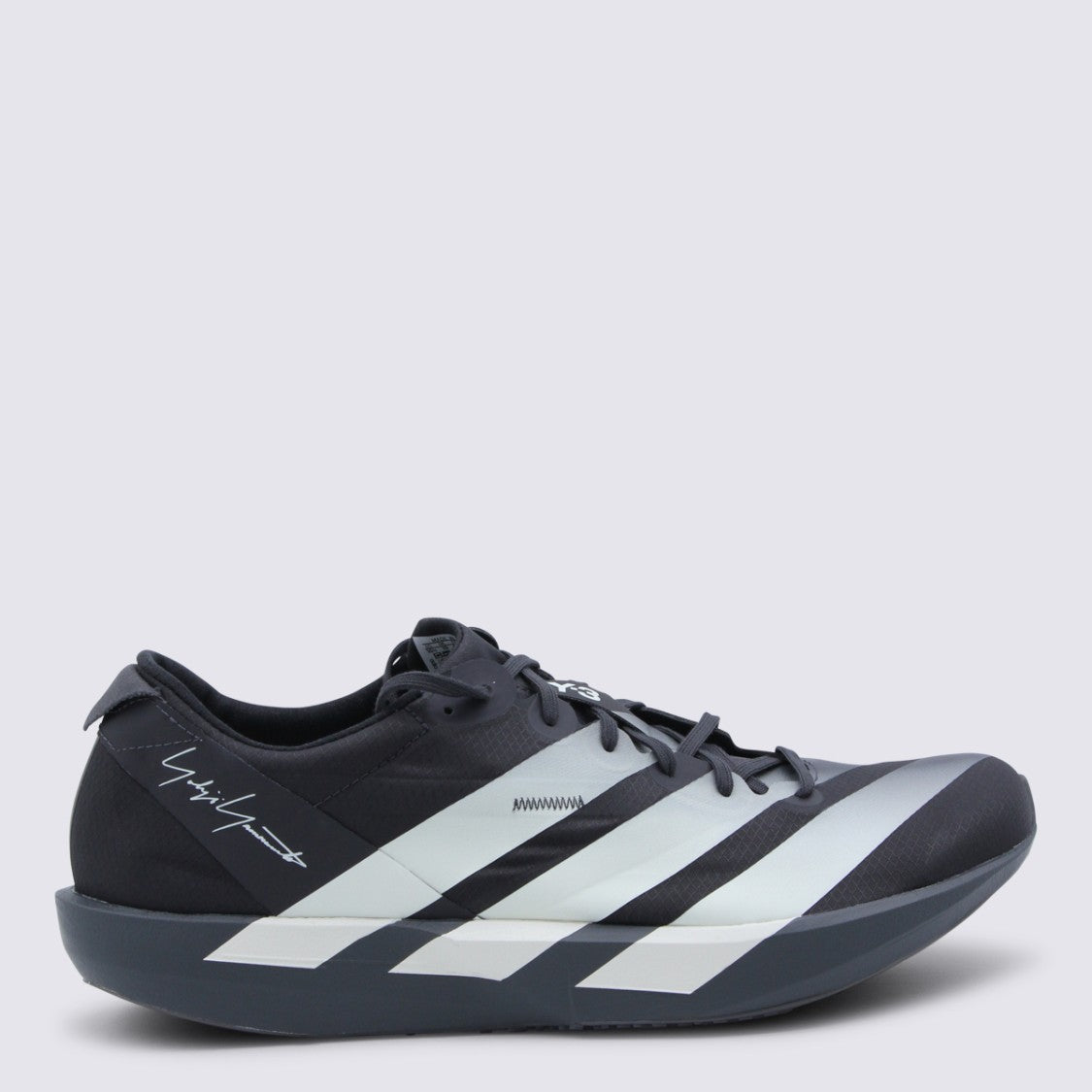 Y-3 Bold Black And White Leather Sneakers
