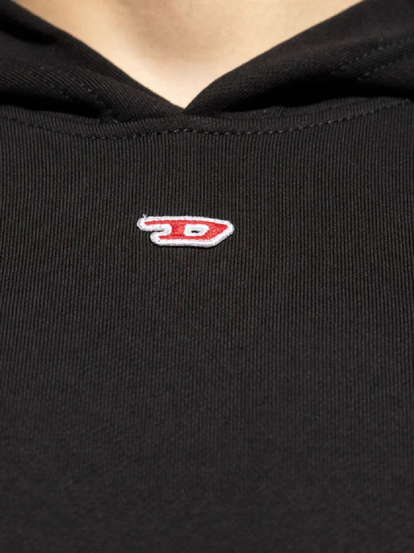 Diesel Relaxed Fit Black Hoodie With Embroidered Logo